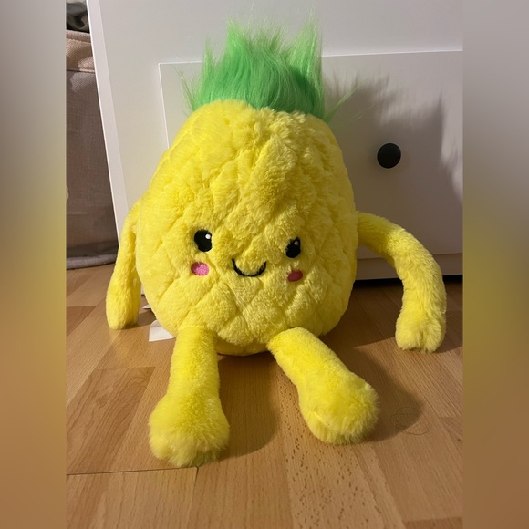 NWT 2 Scoops Kawaii Pineapple Plush Toy – Yellow Stuffed Animal - Super Soft - Picture 5 of 5
